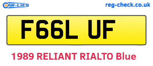 F66LUF are the vehicle registration plates.