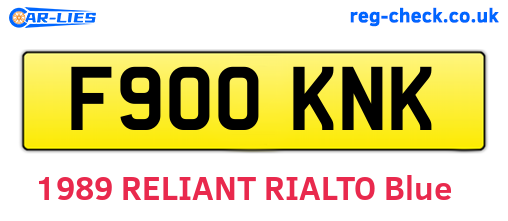 F900KNK are the vehicle registration plates.