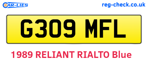 G309MFL are the vehicle registration plates.