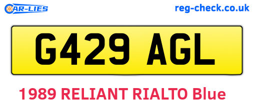 G429AGL are the vehicle registration plates.