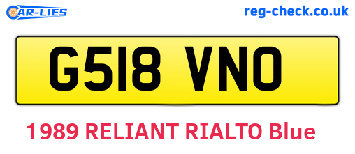 G518VNO are the vehicle registration plates.