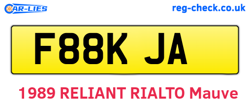F88KJA are the vehicle registration plates.