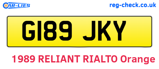 G189JKY are the vehicle registration plates.