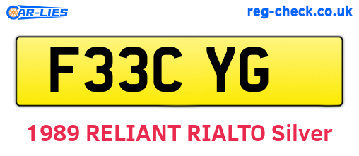 F33CYG are the vehicle registration plates.