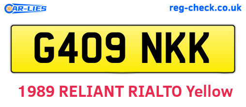 G409NKK are the vehicle registration plates.