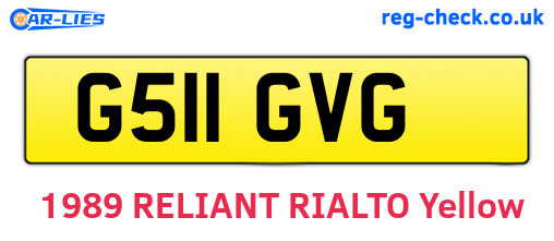 G511GVG are the vehicle registration plates.
