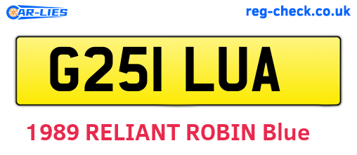 G251LUA are the vehicle registration plates.