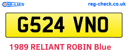 G524VNO are the vehicle registration plates.