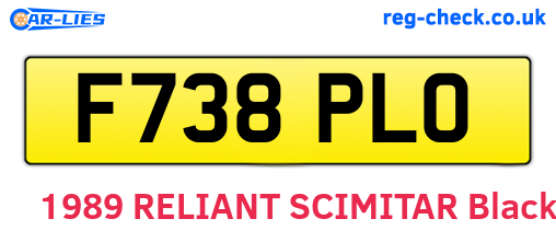 F738PLO are the vehicle registration plates.