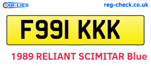F991KKK are the vehicle registration plates.