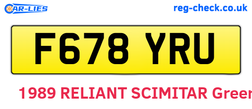 F678YRU are the vehicle registration plates.