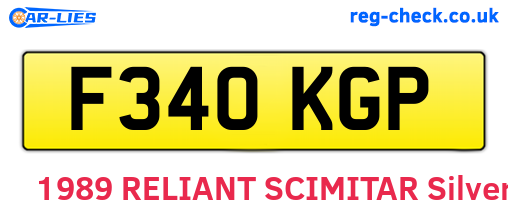F340KGP are the vehicle registration plates.