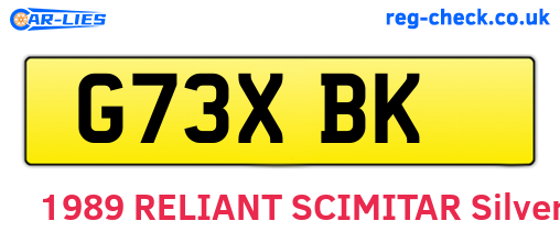 G73XBK are the vehicle registration plates.