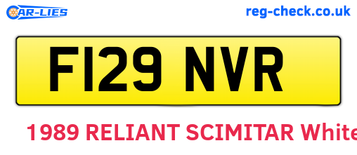 F129NVR are the vehicle registration plates.