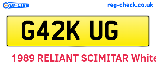 G42KUG are the vehicle registration plates.