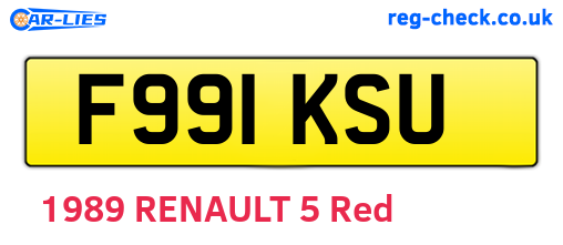 F991KSU are the vehicle registration plates.