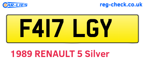 F417LGY are the vehicle registration plates.
