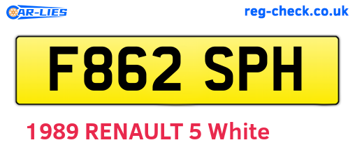 F862SPH are the vehicle registration plates.