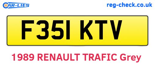 F351KTV are the vehicle registration plates.