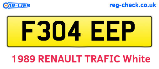 F304EEP are the vehicle registration plates.