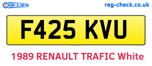 F425KVU are the vehicle registration plates.