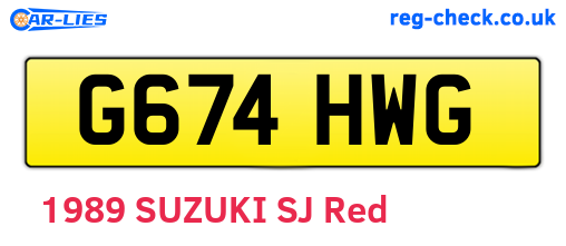 G674HWG are the vehicle registration plates.
