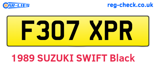 F307XPR are the vehicle registration plates.