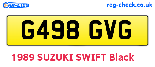 G498GVG are the vehicle registration plates.
