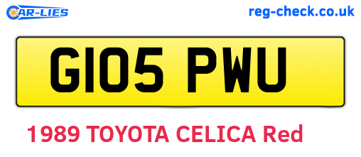 G105PWU are the vehicle registration plates.