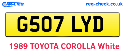 G507LYD are the vehicle registration plates.