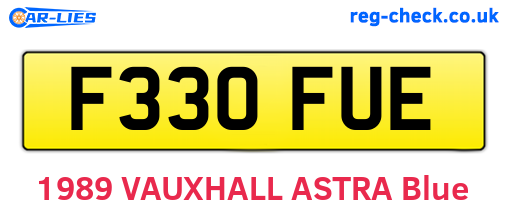 F330FUE are the vehicle registration plates.