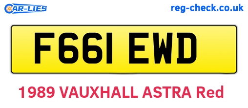 F661EWD are the vehicle registration plates.