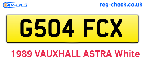 G504FCX are the vehicle registration plates.