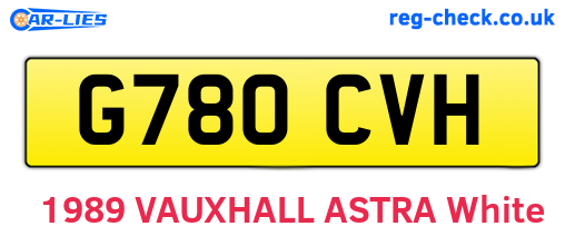 G780CVH are the vehicle registration plates.