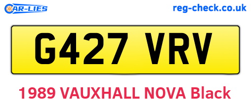 G427VRV are the vehicle registration plates.