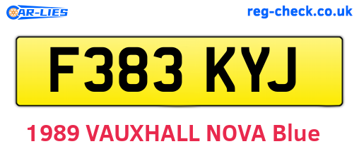 F383KYJ are the vehicle registration plates.