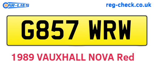 G857WRW are the vehicle registration plates.