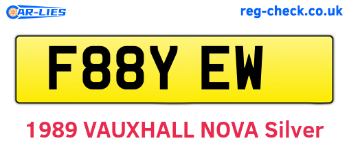 F88YEW are the vehicle registration plates.