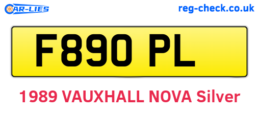 F89OPL are the vehicle registration plates.