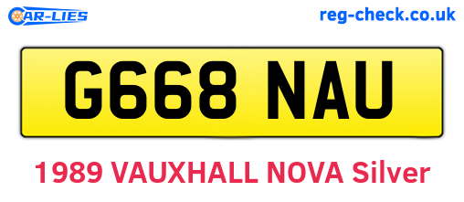 G668NAU are the vehicle registration plates.