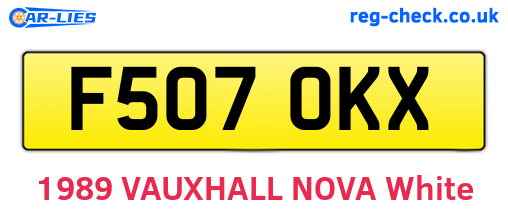 F507OKX are the vehicle registration plates.
