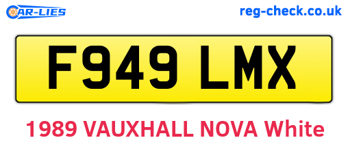 F949LMX are the vehicle registration plates.
