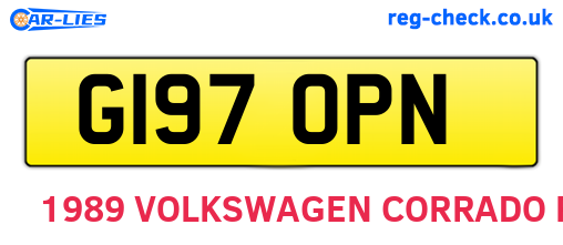 G197OPN are the vehicle registration plates.