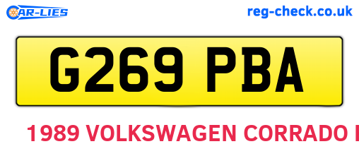 G269PBA are the vehicle registration plates.