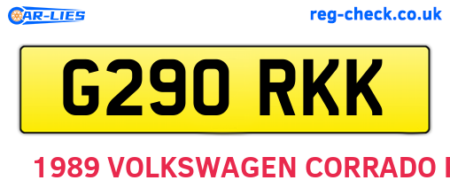 G290RKK are the vehicle registration plates.