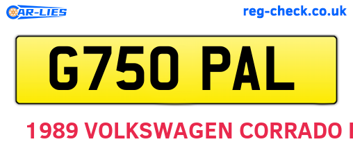 G750PAL are the vehicle registration plates.