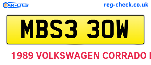 MBS330W are the vehicle registration plates.