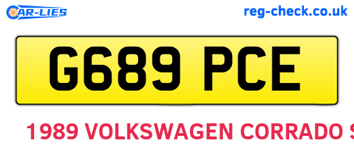 G689PCE are the vehicle registration plates.