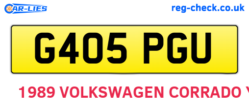 G405PGU are the vehicle registration plates.