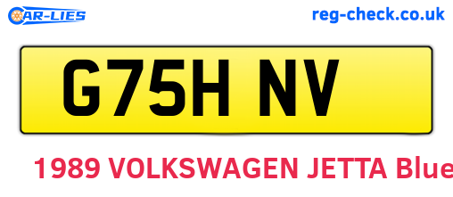 G75HNV are the vehicle registration plates.